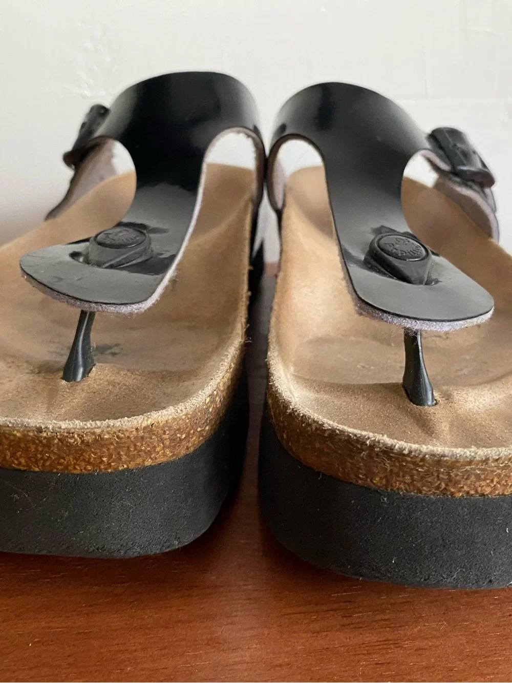 Pre-owned Papillio Gizeh Platform Women's Sandals with Black Strap Sz 40/9